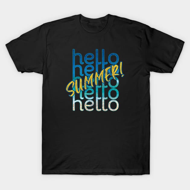 Hello Summer Graphic Text Design T-Shirt by Art by Biyan